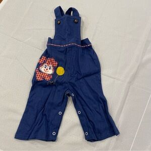 Vintage cotton denim look overalls nwt 1970s stock 12M